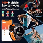 abordables Relojes inteligentes-Reloj inteligente HT37 de 1,46 pulgadas, reloj inteligente militar con Bluetooth, llamadas, GPS integrado, brújula, altímetro barométrico, resistente al agua hasta 3 ATM, reloj inteligente deportivo.