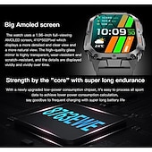 رخيصةأون ساعات ذكية-ساعة ذكية K61 Pro للرجال مزودة بخاصية البلوتوث وشاشة AMOLED مقاس 1.96 بوصة وبوصلة وصوت AI وجهاز مراقبة الصحة وتتبع اللياقة البدنية الرياضي