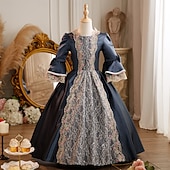 preiswerte Kleider-Rokoko Viktorianisch Steampunk Maxi Partykostüm Zubehör Glockenärmel Prinzessin Schleife Retro Ballkleid Spitzkragen Kostüm Mädchen königlich Weihnachten Halloween Karneval Maskerade Hochzeitsfeier