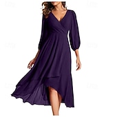 Femmes Robe Longue Maxi Robe Robe de Soirée Mousseline de Soie Robe en Chiffon Élégant Mode Moderne Extérieur Soirée Coupe régulière Uni manche longue Col en V Noir Blanche Rouge Bleu Printemps abordables Robes en chiffon-Femmes Robe Longue Maxi Robe Robe de Soirée Mousseline de Soie Robe en Chiffon Élégant Mode Moderne Extérieur Soirée Coupe régulière Uni manche longue Col en V Noir Blanche Rouge Bleu Printemps