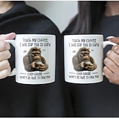 economico Tazze e tazzine-Tazza regalo divertente tocca il mio caffè ti darò uno schiaffo così forte regali di Natale divertenti per amici e colleghi