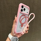 זול נרתיקים לאייפון-טלפון מגן עבור iPhone 17 Pro Max 17 Air 16 15 14 Pro Max Plus 13 Pro Max כיסוי אחורי עם מעמד עם שרוך עמיד בזעזועים רטרו TPU אקרילי