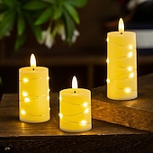 Lot de 3 bougies électroniques à LED pour Noël, Halloween, Nouvel An, Saint-Valentin, mariage, festival, fête, décoration de bureau, ornement lumineux, batterie AG13 * 3 abordables Bougies lumineuses-Lot de 3 bougies électroniques à LED pour Noël, Halloween, Nouvel An, Saint-Valentin, mariage, festival, fête, décoration de bureau, ornement lumineux, batterie AG13 * 3