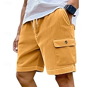 cheap Casual Shorts-Men's Shorts Summer Shorts Casual Shorts Corduroy Shorts Drawstring Pocket Elastic Waist Plain Comfort Breathable Short Outdoor Vacation Sport Casual Navy Blue