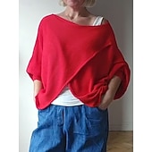 cheap Plain tee-Women's Blouse Casual Blue Sage Green White Red Dusty Blue Spring Fall
