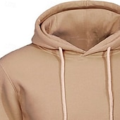 tanie Bluza z kapturem z polaru-Męskie Bluza z Kapturem Bluza z kapturem Bluza z kapturem podszyta polarem Niebieski Morelowy Czarny Biały Żółty Kaptur Równina Kieszeń kangurka Sport i turystyka Codzienny Święto Poliester Moda