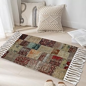 Недорогие Коврики-Ковры винтажные ручной работы для гостиной и спальни коврик из лоскутков для кофе-стола мягкий нескользящий машинная стирка