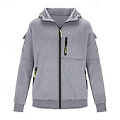 abordables Sudadera Táctica-Hombre Sudadera Sudadera con capucha y cremallera completa Sudadera táctica con capucha Rojo tinto Negro Blanco Verde Ejército Rojo Con Capucha Plano Cremallera Deporte Casual Diario Ropa de calle
