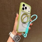 お買い得  iPhone用ケース-電話 ケース 用途 iPhone 17 Pro Max 17 Air 16 15 14 Pro Max Plus 13 Pro Max バックカバー ストラップ付き ワイヤレス充電をサポート キックスタンド レトロ風 TPU アクリル