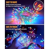 levne Řetězová světla baterie-2M 100Leds měděné drátěné řetězové světla ohňostroj víl garland světlo pro okenní svatební párty teplé bílé dekorace AA napájené baterií (přichází bez baterie)