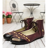 abordables Sandalias planas de mujer-Zapatos planos vintage con cordones para mujer: bailarinas casuales de gamuza hueca retro para uso diario