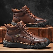 economico Scarponi da trekking-scarpe da trekking casual da uomo marroni, comode scarpe da ginnastica da passeggio con lacci e suola in gomma antiscivolo per viaggi, lavoro e uso quotidiano