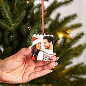 cheap Christmas-Personalized Photo Puzzle Christmas Ornament Custom Xmas Memory Photo Ball Hanging Pendant, Unique Keepsake Gift for Christmas Tree Decoration