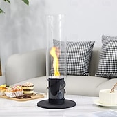 お買い得  キャンプ用品-キャンプ用のガラステーブルとリモコン付きの卓上ファイヤーピット屋外ファイヤーピット