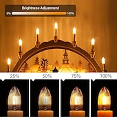 baratos Lâmpadas LED em Forma de Vela-Lâmpadas LED E10 branco quente 10-55 V, adequadas para 17 V, 34 V, 55 V, 0,2 W para arco de vela, arco de vela, luzes de fadas, topo de vela cônico, 2700 K, 10 peças