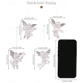 cheap Ornaments-4PCS Christmas Angel Ornaments, Transparent Acrylic Angels with Silver Wings, Xmas Tree Hanging Decoration for Holiday Decor