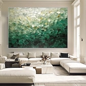 abordables Pinturas abstractas-Pintura al óleo hecha a mano, lienzo, decoración artística de pared, abstracto verde contemporáneo para decoración del hogar, pintura enrollada sin marco y sin estirar