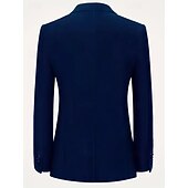preiswerte Freizeitanzüge-Herren Blazerjacke Notch-Kragen Lässig Einfarbig Blazer Schwarz Dunkelblau Figurbetonter Schnitt Einreihig Zwei-Knöpfe