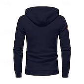 economico felpe con cappuccio da uomo di base-Per uomo Felpa con cappuccio Felpa con cappuccio e zip corta Nero Bianco Blu marino Cachi Grigio chiaro Con Cappuccio Semplice Tasca Zip a un quarto Sport &amp; Outdoor Quotidiano Ferie Poliestere
