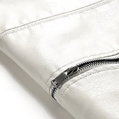 Men's Faux Leather Jacket Fleece Jacket Biker Jacket Motorcycle Jacket Vacation Daily Windproof Warm Pocket Fleece Fall Winter Plain Fashion Classic Stand Collar Regular Black White Wine Jacket cheap Faux Leather Jackets-Men's Faux Leather Jacket Fleece Jacket Biker Jacket Motorcycle Jacket Vacation Daily Windproof Warm Pocket Fleece Fall Winter Plain Fashion Classic Stand Collar Regular Black White Wine Jacket