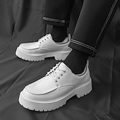 economico Scarpe Oxford-scarpe oxford nere lucide da uomo – scarpe eleganti stringate in vernice con suola spessa per feste serali, moda gotica, concerti e occasioni speciali