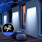 cheap Outdoor Wall Lights-6 Leds 8Leds Solar Courtyard Strip Wall Light Outdoor Garden Intelligent Sensing Wall Washing Light With Home Sign Atmosphere Light  1PC