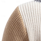 economico maglione pullover da uomo-Per uomo Felpa Maglione A Coste Maglia Top Regolari Patchwork Blocco di colore Blocco di colori Collo Alto Maglieria Contemporaneo Casuale Abbigliamento quotidiano Abbigliamento Autunno Nero Verde M