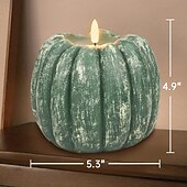 Недорогие Декоративные огни-Осенняя светодиодная беспламенная свеча-светильник в виде тыквы на Хэллоуин, для вечеринки в честь Дня благодарения, для украшения рабочего стола, подвесной светильник с 8 функциями, таймером, пультом