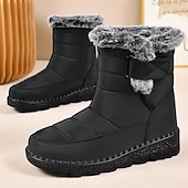 abordables Botas de mujer-Mujer Botas Botas de nieve Diario Tacón Plano Dedo redondo Casual Satén Mocasín Vino Negro Azul