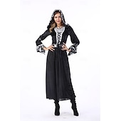 levne Kostýmy pro páry a skupiny-Čerodějnice Čaroděj předvečer Všech svatých Šaty Fancy kostým Kostýmy pro páry cosplay Dospělé Dámské předvečer Všech svatých Karneval Výkon Párty Jednoduché Halloweenské kostýmy Oblékněte se