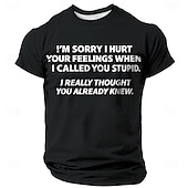  Herren Lustiges Sarkastisches Grafik Shirt - 'Ich dachte du wüsstest dass du dumm bist' Humor Entschuldigung Kurzarm Oberteil