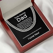 Недорогие События и вечеринки-Кубинское ожерелье-цепочка моему отцу, рождественский подарок для отца с коробкой для открыток, подарок на день рождения, ювелирное украшение в подарок на День отца от сына или дочери