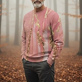 Men's Fashion Sweatshirt Sweatshirts Long Sleeve Sweatshirt Crewneck Vintage Retro Print Holiday Going out Festival Print Fall Winter3