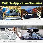 お買い得  車両サービス-ルーフアクセス用の折りたたみ式アルミ製ドアステップ - ポータブルな車両ペダルラダーは、ほとんどの車、SUVに適合します。 &amp;トラック、暗い色