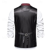 זול ג'קט גברים-בגדי ריקוד גברים וסט חֲזִיָה Gilet חופשה מפלגה עֵסֶק אופנתי יום יומי אביב סתיו כיס כפתורים פוליאסטר נוח משובץ חזה יחיד כפתור יחיד דש רגיל פול יין כתום כחול כהה אֵפוֹד