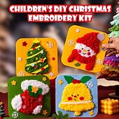 billiga Presentinslagning-DIY julbroderikit sömnadskit för barn söta djursömnadsprojekt enkla pyssel med engelska instruktioner, perfekt för nybörjare