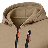 cheap Tactical Hoodie-Men's Hoodie Quarter Zip Hoodie Tactical Hoodie Black White Army Green Navy Blue Khaki Hooded Plain Zipper Sports &amp; Outdoor Casual Daily Streetwear Cool Sportswear Fall Spring &amp;  Fall Clothing Apparel