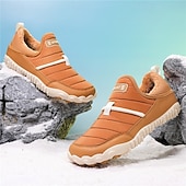 abordables Botas de invierno y nieve-Botas de nieve cálidas de invierno sin cordones para hombre con suela antideslizante, diseño acolchado informal para caminar al aire libre, viajar en climas fríos y uso diario.
