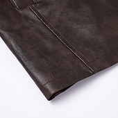 economico Trench da uomo-Per uomo Trench in finta pelle Cappotto da marinaio Trench Vacanza Quotidiano Primavera Autunno PU Antivento Capispalla Abbigliamento Moda Classico Semplice Tasca Bavero Monopetto