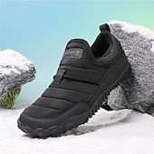 abordables Botas de invierno y nieve-Botas de nieve cálidas de invierno sin cordones para hombre con suela antideslizante, diseño acolchado informal para caminar al aire libre, viajar en climas fríos y uso diario.