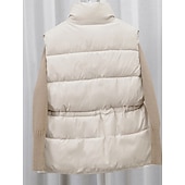 billige Vest-Dame Uformell jakke Bekvem Pustende Lomme Knapper Fritid عادي Feriereise Gate Avslappet Dagligdagstøy Enkeltkneppet Kort Høy krage Normal Ermeløs Yttertøy Svart Beige kaffe Vår Høst
