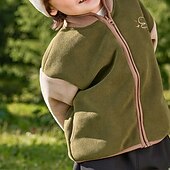 billiga Pojkars basebolljackor-Barn Unisex Fleece-jacka Baseballjackor Ytterkläder Färgblock Långärmad Komfort Knappar Håller värmen Mjukt Fleece Täcka Utomhus Mode Dagligen Blå Grön Grå Vår Höst 4 år +