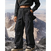economico Fondi-Per donna Pantaloni Cargo Pantaloni da escursionismo pantaloni da trekking Esterno Vestibilità regolare Impermeabile Antivento Pantaloni Tasca Elastico in vita Nero Rosso Campeggio / Escursionismo
