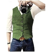  gilet da uomo, gilet da esterno, casual, quotidiano, autunno e inverno, in poliestere, tinta unita, termico, caldo, blazer monopetto, nero, blu, marrone, verde