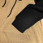 economico Felpa con cappuccio in pile-Per uomo Felpa con cappuccio Felpa con cappuccio in pile Verde militare Marrone Cachi Grigio Con Cappuccio Semplice Patchwork Blocco di colore Sport &amp; Outdoor Casuale Quotidiano Streetwear Cool