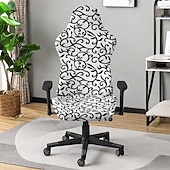 cheap Dining Chair Cover-Geometric Printed Kitchen Chair Cover, Polyester Slipcover, Durable Non-Slip Chair Protector for Dining Room and Home