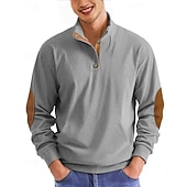 baratos Suéteres básicos-Homens Moletom Preto Verde Claro Verde Tropa Azul Marinha Azul Henley Bloco de cor Patchwork Desportos e Ar livre Diário Feriado Poliéster Roupa de rua Básico Casual Primavera Outono Roupa Moletons