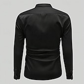 economico Camicie in raso da uomo-Per uomo Camicia Camicia in raso Camicia elegante Camicia casual Camicia con Bottoni Camicia da Ballo Semplice Formale Matrimonio Nero Bianco Vino Blu reale Manica Lunga Bavero Primavera &amp; Autunno