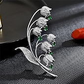 preiswerte Anstecker und Broschen-Broschen Klassisch Retro Blume Elegant Mode Personalisierte Einfach Luxus Brosche Schmuck Weiß / Silber Perlenrosa Grün Für Hochzeit Party Geschenk Verlobung Abschlussball Festival