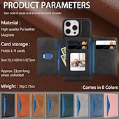お買い得  iPhone用ケース-電話 ケース 用途 iPhone 17 16 15 14 Pro Max Plus 16e 13 Pro Max バックカバー 磁石バックル キックスタンド カード挿入口 レトロ風 TPU PUレザー